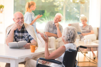 Older people chatting